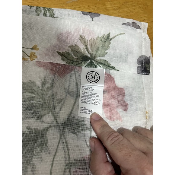 Martha Stewart Garden Floral Sheer Panel Pair 37"x84" Cottage Country - Picture 4 of 7